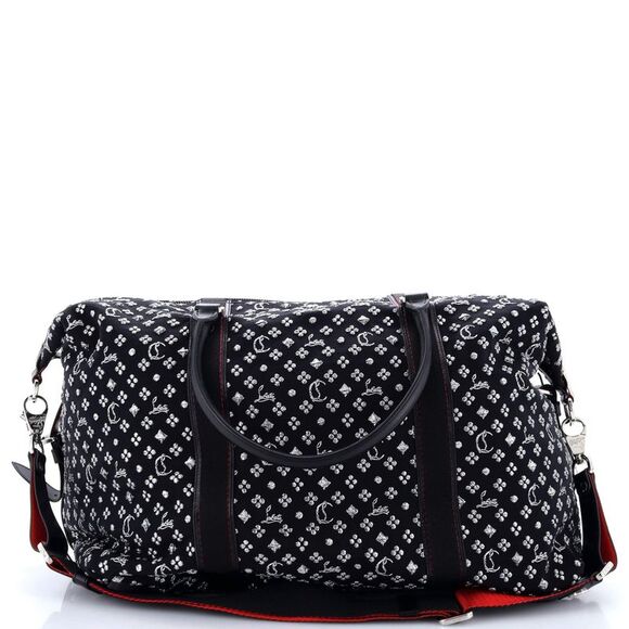 Christian Louboutin Paris Loubicity Weekender Embroidered Fabric Black - Picture 3 of 6